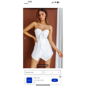 Selfie Leslie  MIKI TIE-KNOT BUST SKORT ROMPER WHITE